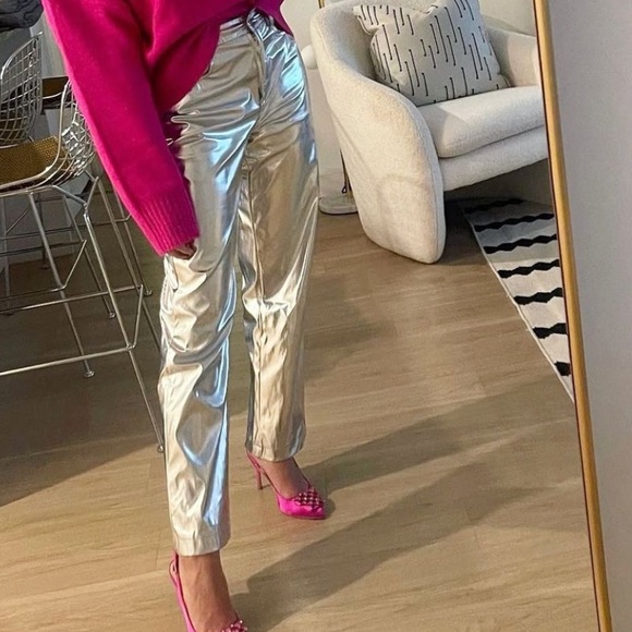 Amy Lynn Silver Metallic Lupe Pants - Picture 9 of 13